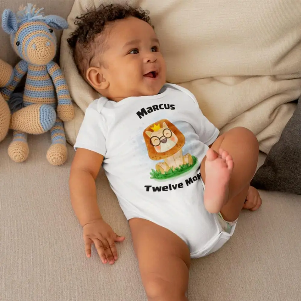 

Personalized Milestones Monthly Baby Bodysuits, 12 Month Set, Baby Shower Gift, Baby Rompers, Baby Announcement, Newborn Onesies