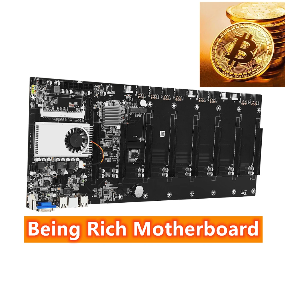 Материнская плата 8 GPU для майнинга биткоинов Биткоин Expert 37 Крипто-этериум чипсет