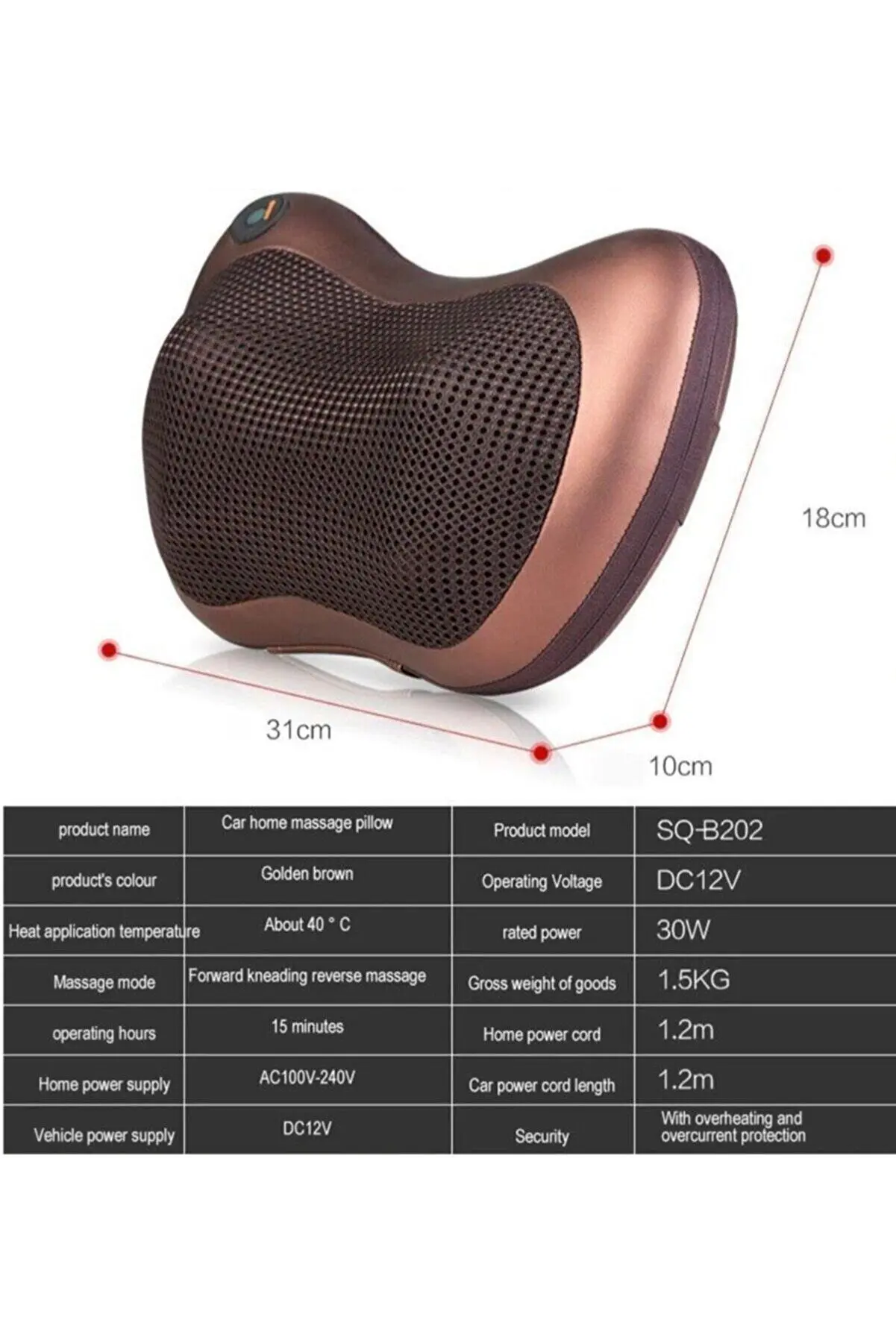 

Массажная подушка для ног, талии, шеи и тела с разминанием