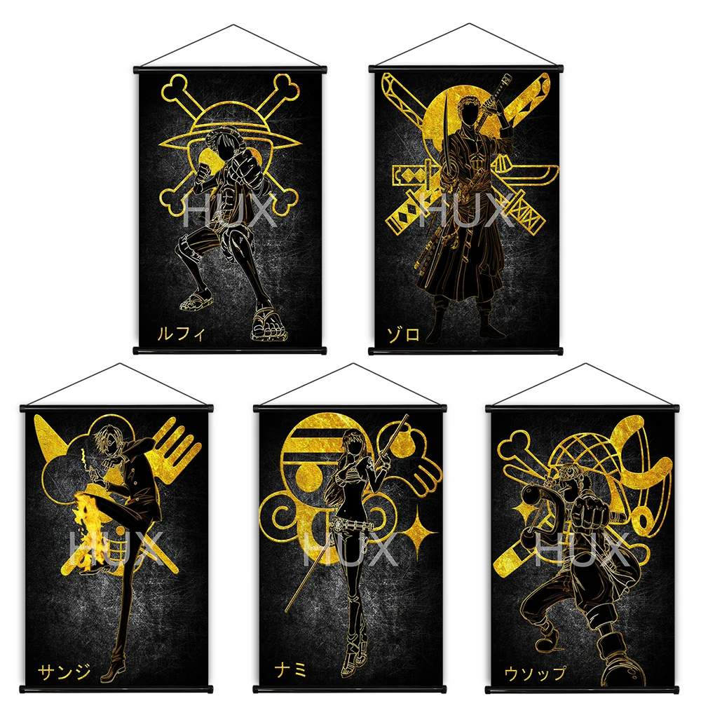 

Japane Classic Anime One Piece Scroll Pictures Prints Wall Art Modern Mural Decoration Quality Canvas Painting Child BedroomGift