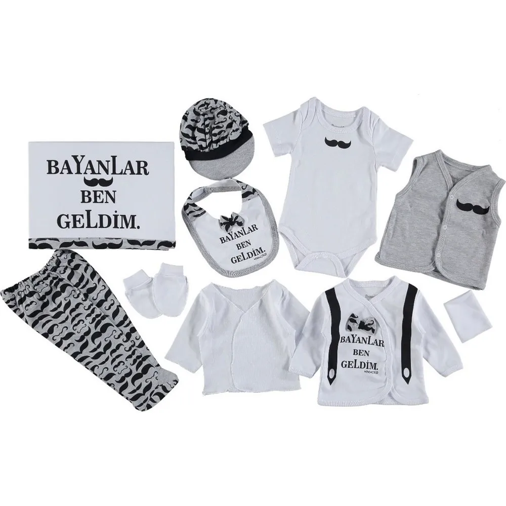 

Newborn Essentials Baby Boy Clothing 10 Pcs Set Soft 100% Cotton Baby Gift Layette Hospital Outfit Baby Set 0-3 Months Baby Set