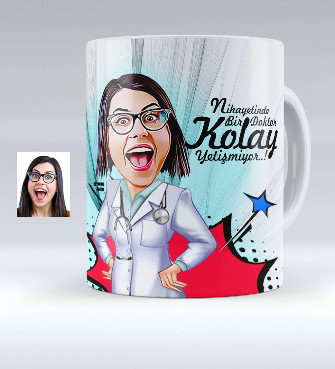 

Personalized Women 'S Doctor Caricature Of White Mug cup-1