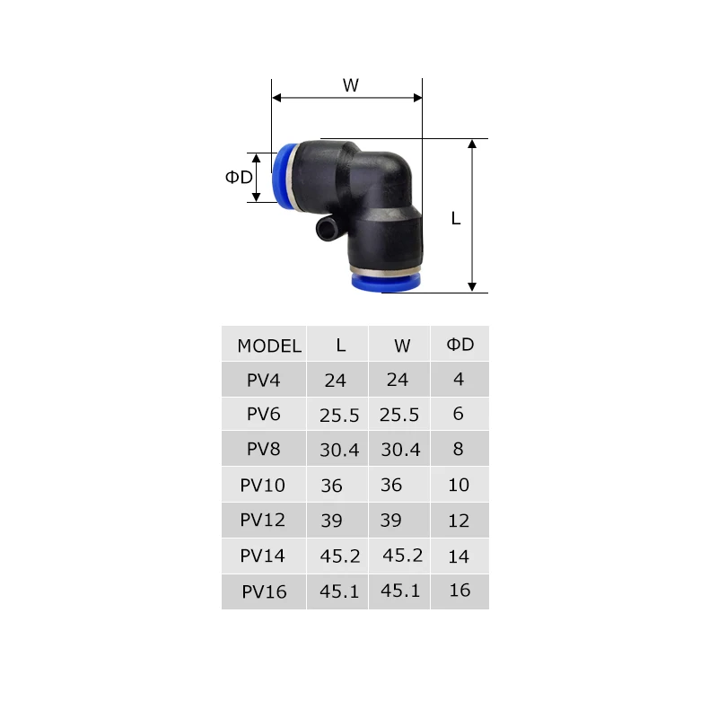 

100PCS PV Pneumatic fitting pipe gas connectors direct thrust 4 to 12mm plastic hose quick couplings