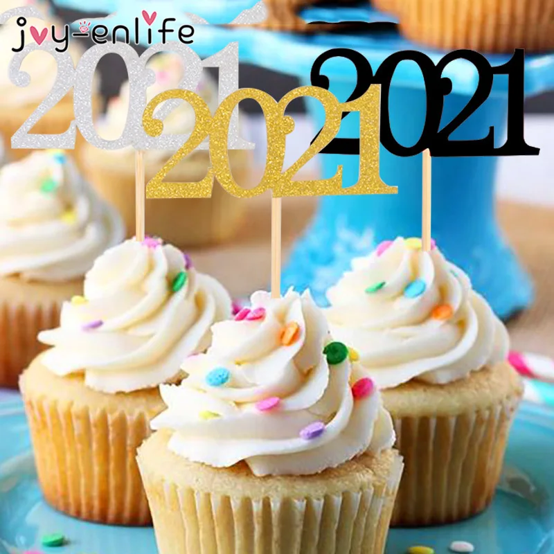 12 шт. 2021 Топпер для торта украшение новогодвечерние сверкающие топперы на