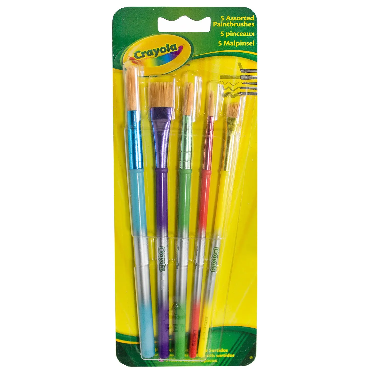 Brushes for paints Crayola 5 PCs. | Канцтовары для офиса и дома