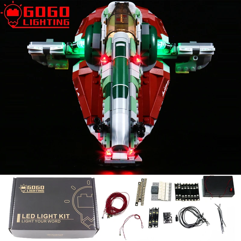 

GOGOLIGHTING Brand LED Light Up Kit For Lego 75312 For Fett Space Shuttle Building Blocks Lamp Set Toys(Only Light No Model)