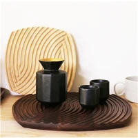 water corrugated pattern wooden storage tray home decorative pallet table pad photography props