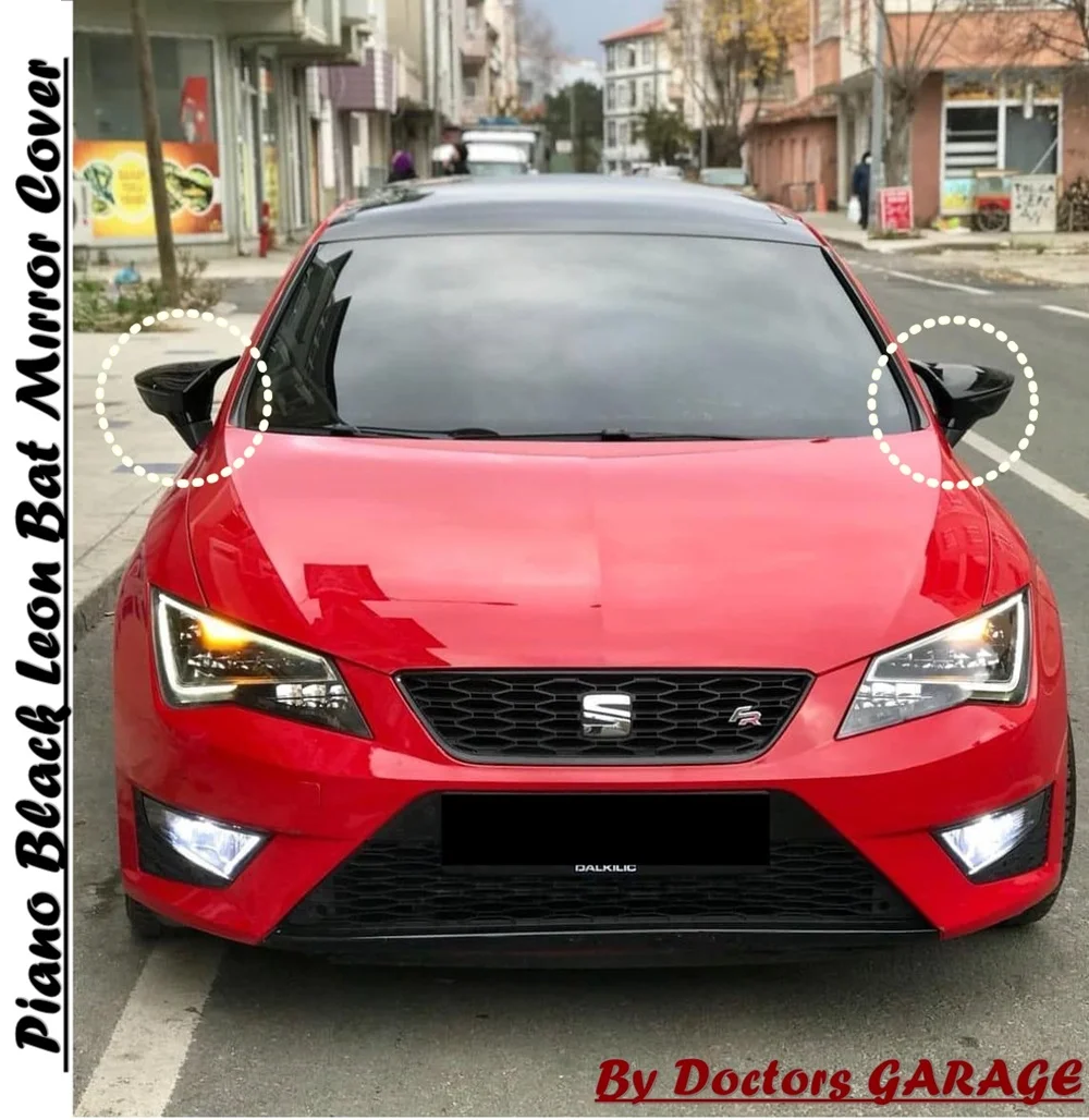 

For Seat Leon MK3/3.5 Bat Mirror Cover 2012 2013 2014 2015 2016 2017 2018 2019 2020 Glossy Black Wing Car Styling Auto Accessory