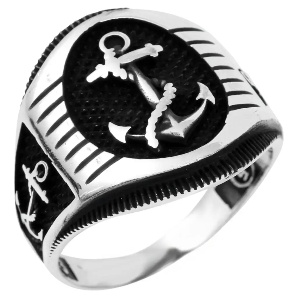 Корабль чипасы модель ручной работы окисленное мужское серебряное кольцо |