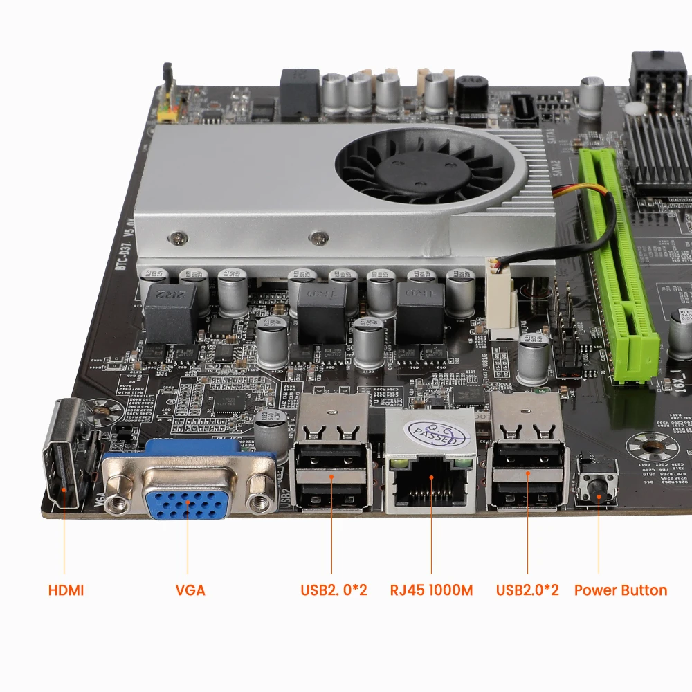 Материнская плата для майнинга BTC BTC-D37 Vga 8Pcie 16X 8 Гб поддержка 1066/1333 / 1600 МГц DDR3/DDR3L