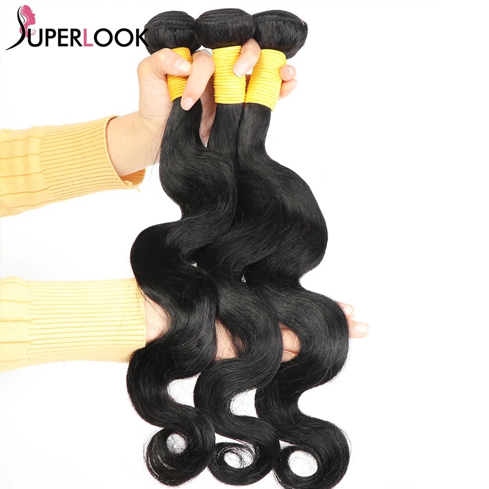 

Brazilian Human Hair Body Wave Bundles 1/2/3 Bundles Deal Tape In Hair Extensions Jet Black Human Hair Weave Bundles For Women