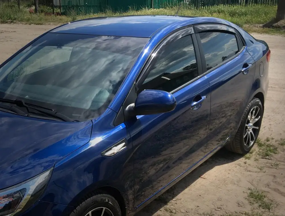 Ветровики для кия киа рио rio дефлекторы окон дождевики на окна козырьки козырек