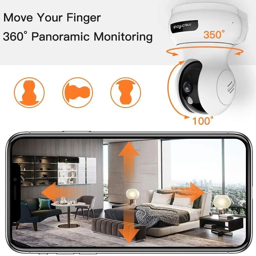 IP камера видеонаблюдения поворотная видеоняня Wi-Fi Ebitcam E3 PTZ 350 градусов 4MP