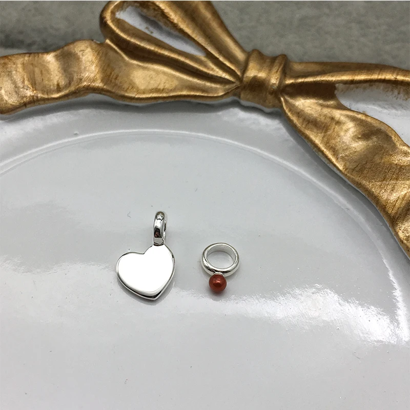 

TOUSESPENDANT Spain New S925 Sterling Silver Cute Bear Simple Heart-shaped Pendant Suitable For Romantic Gifts For Girls