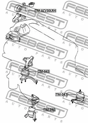 Опора двигателя TOYOTA CAMRY 01 06 FEBEST TM 047| |