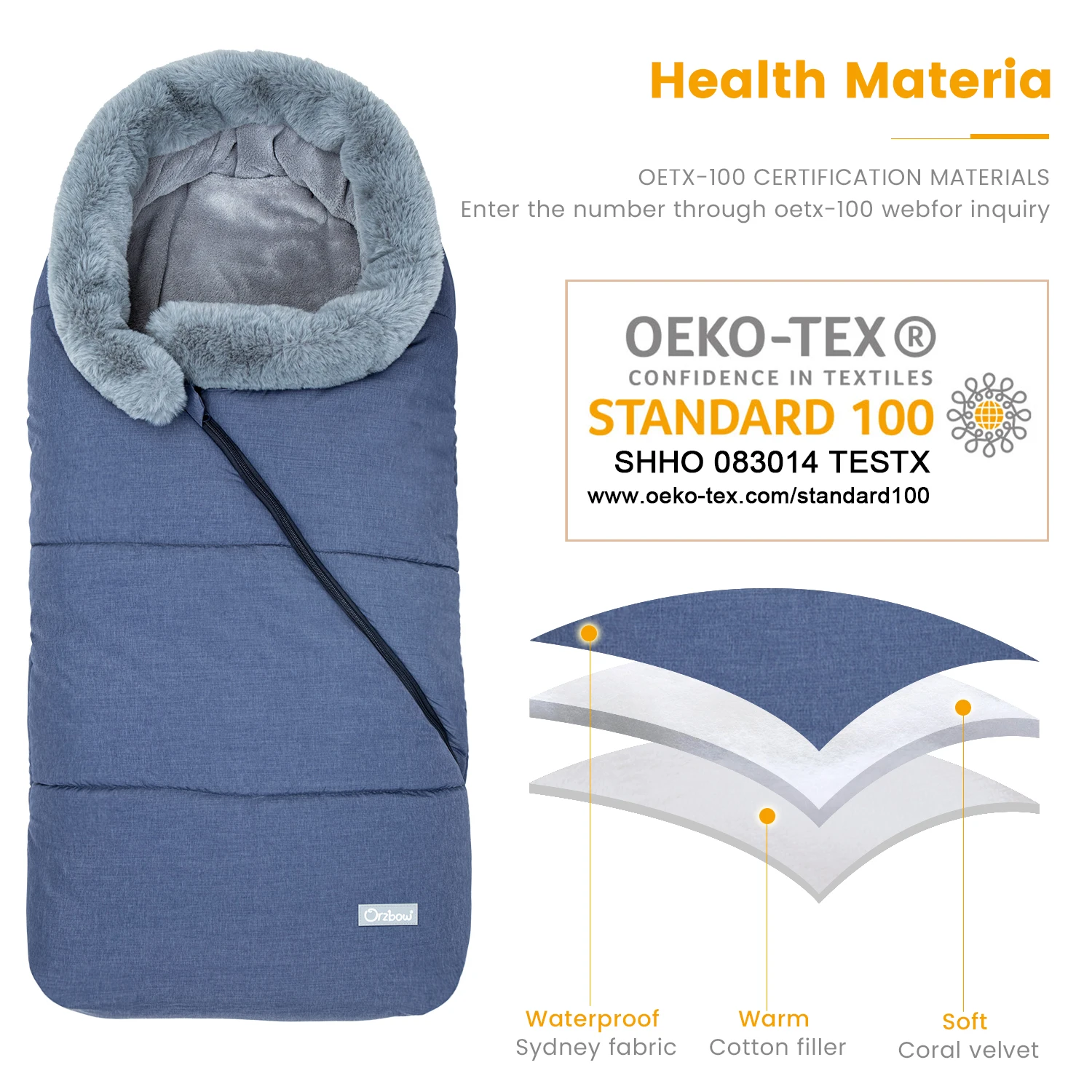 Зимний конверт для новорожденных Orzbow спальные мешки детской коляски кокон