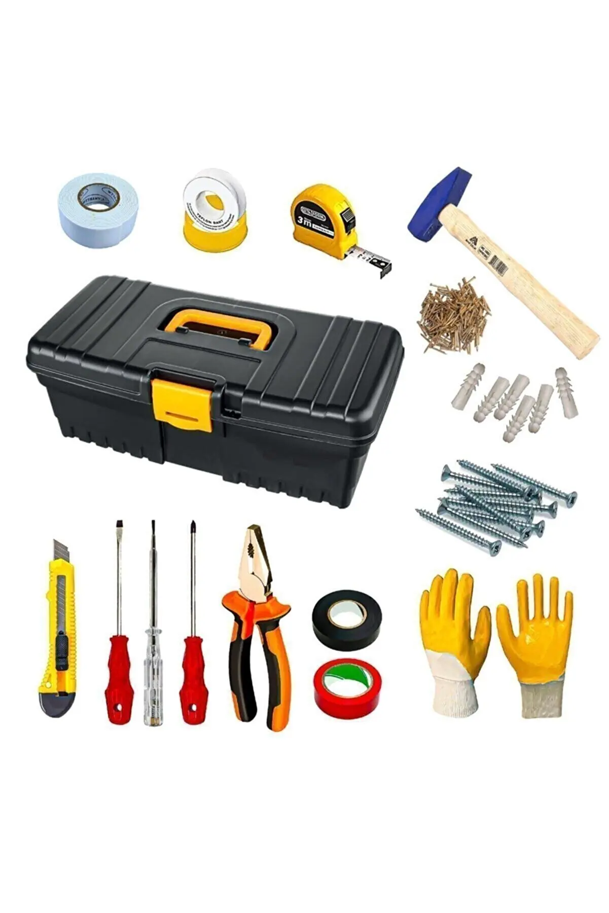 213 Piece Hand Tool Set Full Bag All Materials in One Package High Durability Long Life Turkish Product