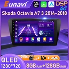 Eunavi Android 10 2 Din автомобильное радио GPS для Skoda Octavia A7 III 3 2014 - 2018 мультимедийный плеер с сенсорным экраном Навигация 2DIN DVD