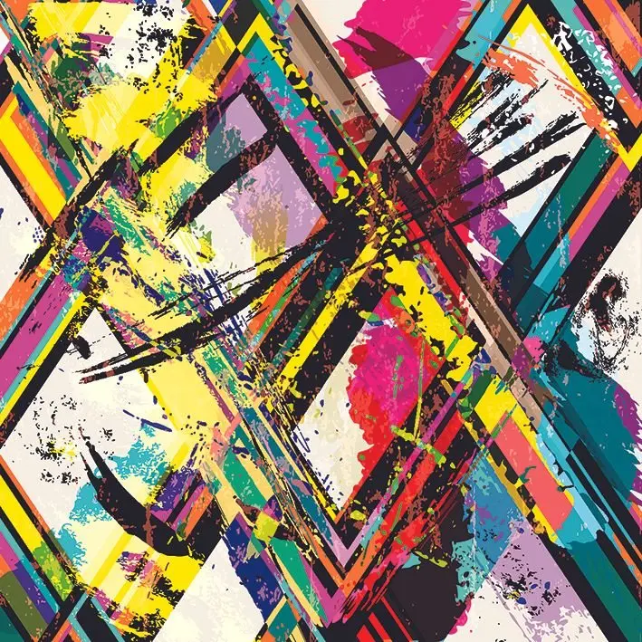 Занавеска для душа с абстрактным изображением треугольниками полосами