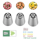 4 шт.компл. Нержавеющаясталь русский глазури трубопроводов сопла для украшения торта украшения Советы сумка кекс украшения инструменты