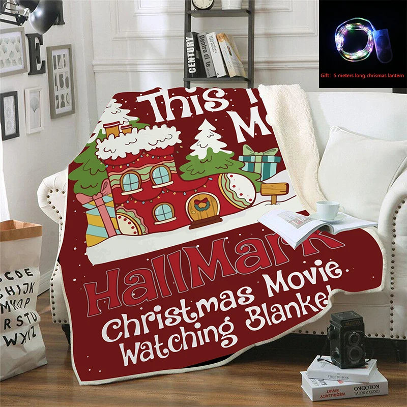 Рождественское одеяло из фильма шерпа с принтом домашний диван постельное белье