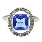 Серебряные кольца с фианитом и Мистик-топазом, 3,2 г, 17 х15 мм