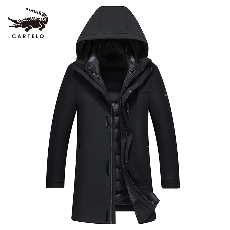 Men's White Duck Down Jacket Winter Liner Detachable Hooded Coat Selected Feather Clothing with Hat for Men 9811 New 2019 | Мужская