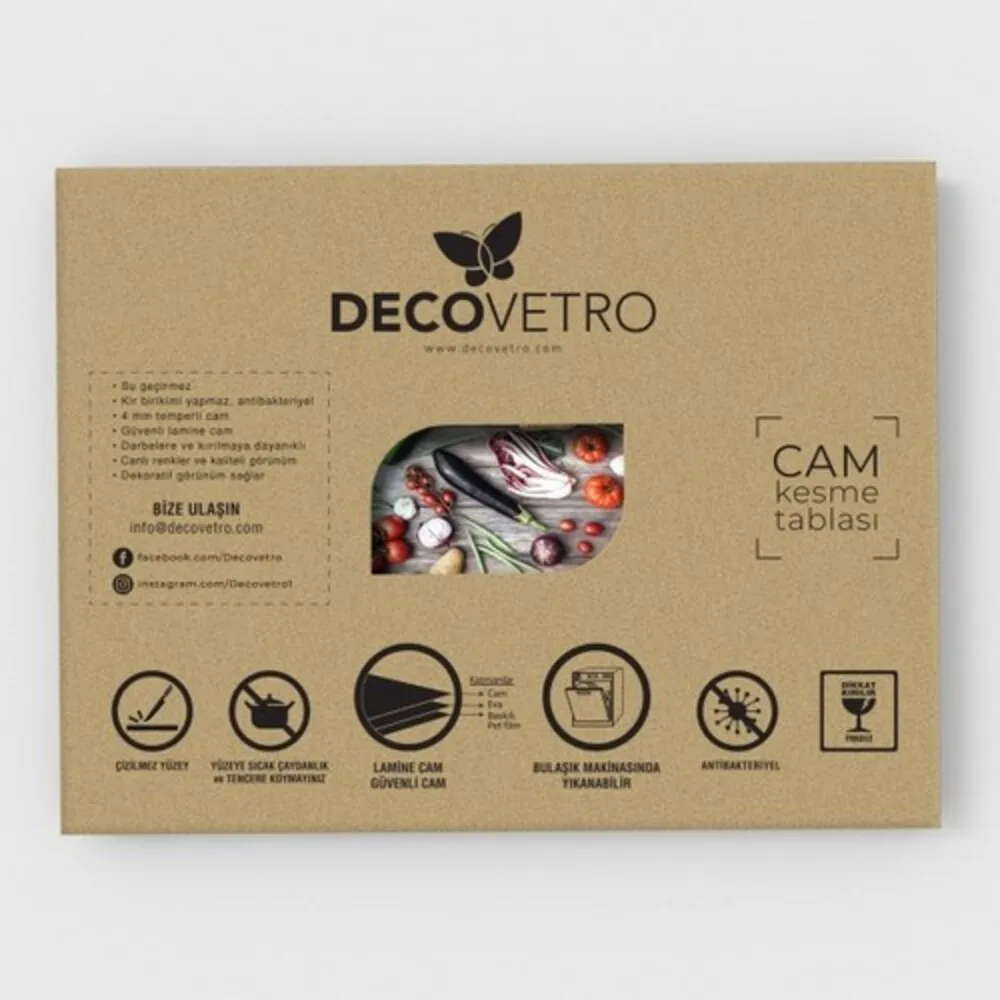 Стеклянная разделочная доска My Kitchen с рисунком сердца 20x30 / 30x40 см быстрая