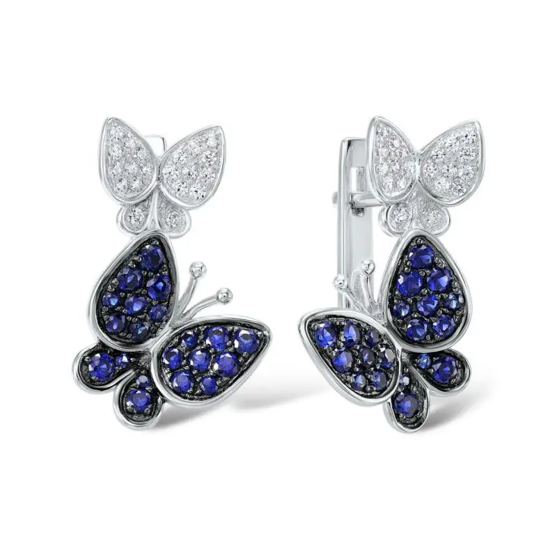 

Silver and Blue Butterfly Earrings