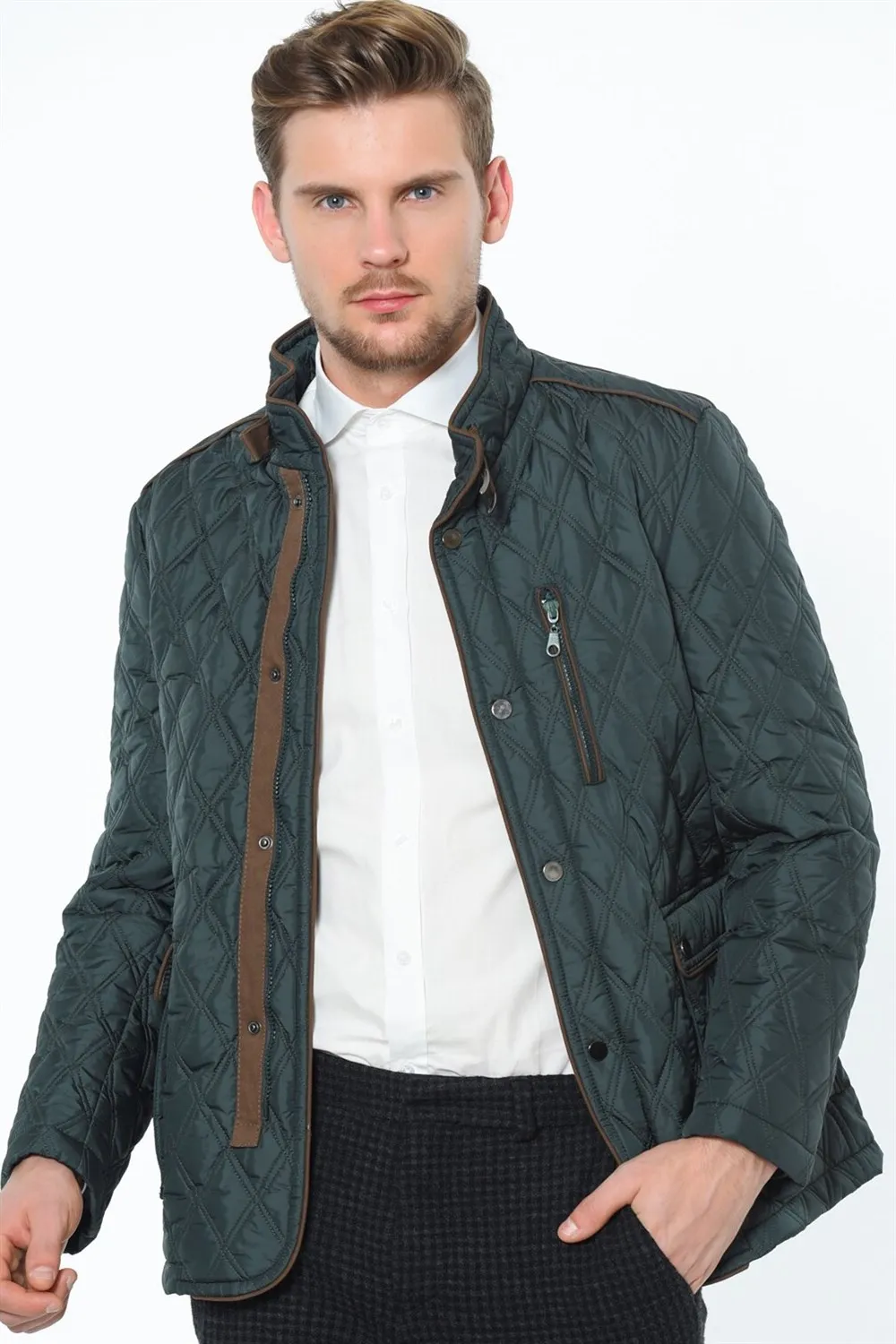 M8632 DEWBERRY пальто зеленый|Мужские куртки| |
