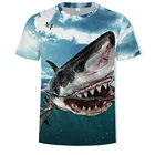Летняя новая футболка с 3D принтом рыбы Мужской Топ Фишера с животным принтом Морская жизнь с круглым вырезом хип-хоп Повседневная футболка большого размера с коротким рукавом