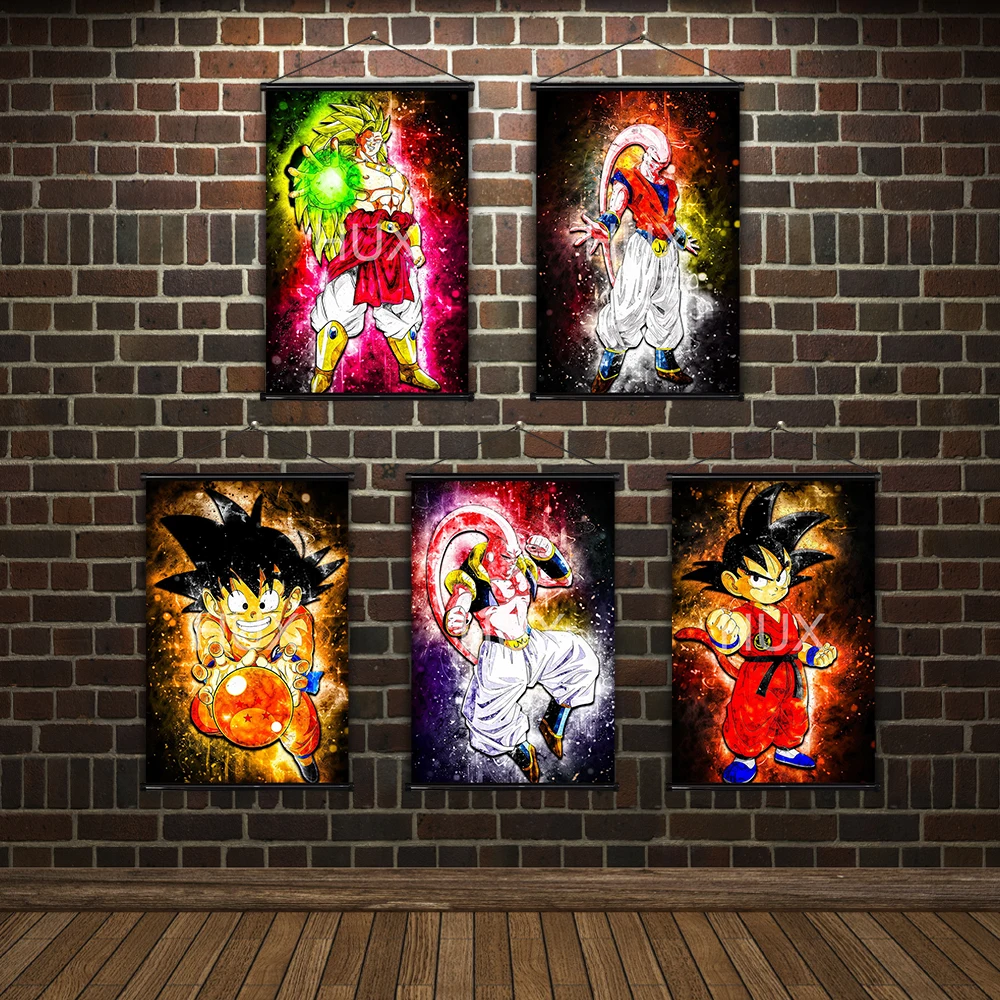 

Dragon Ball Z Bandai Anime Figure Goku Vegeta Cool Posters Scroll Bedroom Pictures Prints For Wall Decoration Dormitory Mural