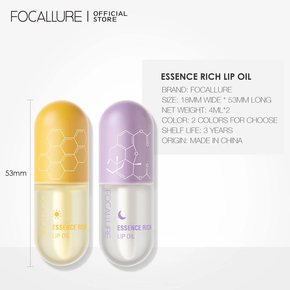FOCALLURE чистое натуральное масло для губ смягчает увлажненные восстанавливают