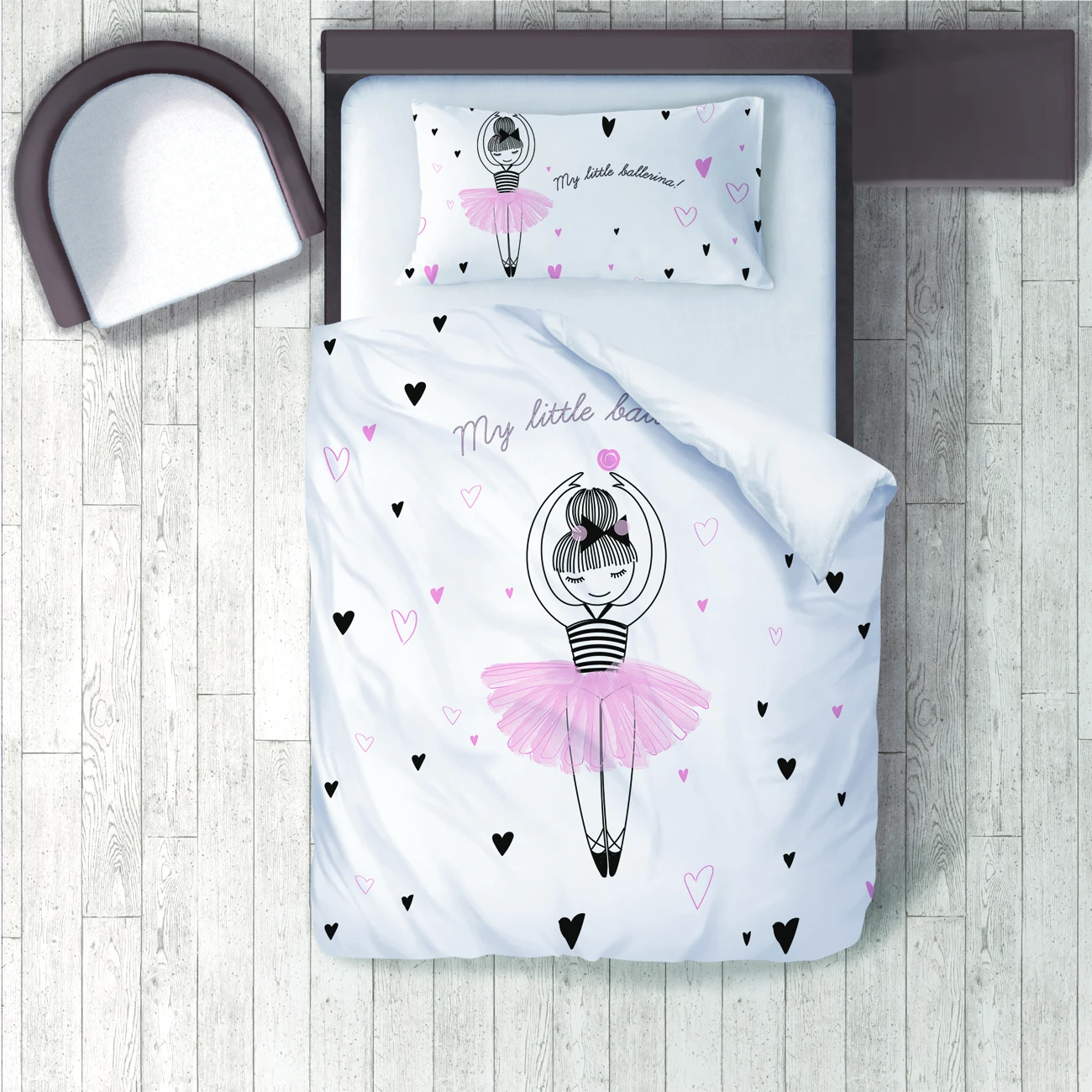 

Duvet Cover Set Bedding Set Pillow Case for Baby and Kids Room 3D Printed My Little Ballerina Pink Love Pattern 013