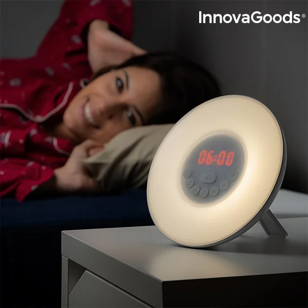 InnovaGoods симулятор восхода солнца будильник LED FM USB белый|Будильники| |