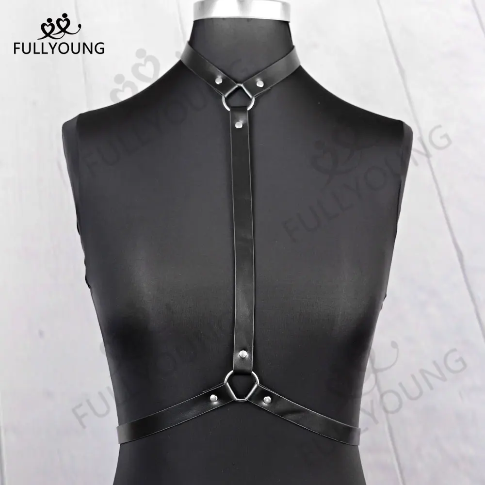 

Fullyoung Women Goth Sexy Leather Body Harness Chest Waist Belt Witch Gothic Bondage Body Garters Punk Fashion Girl Accessories