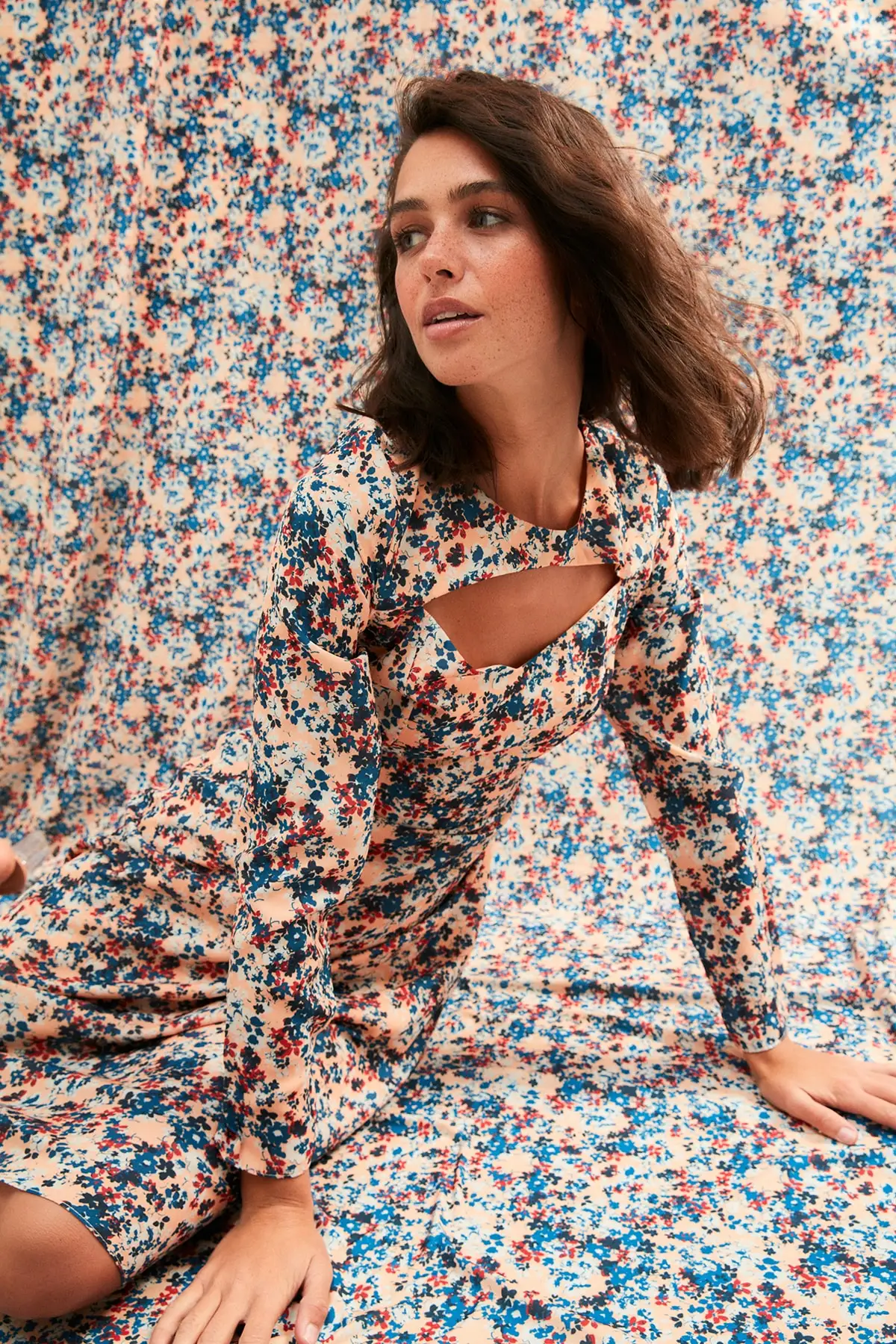 Платье с узором Trendyol TWOSS20EL0231|Женские платья| |