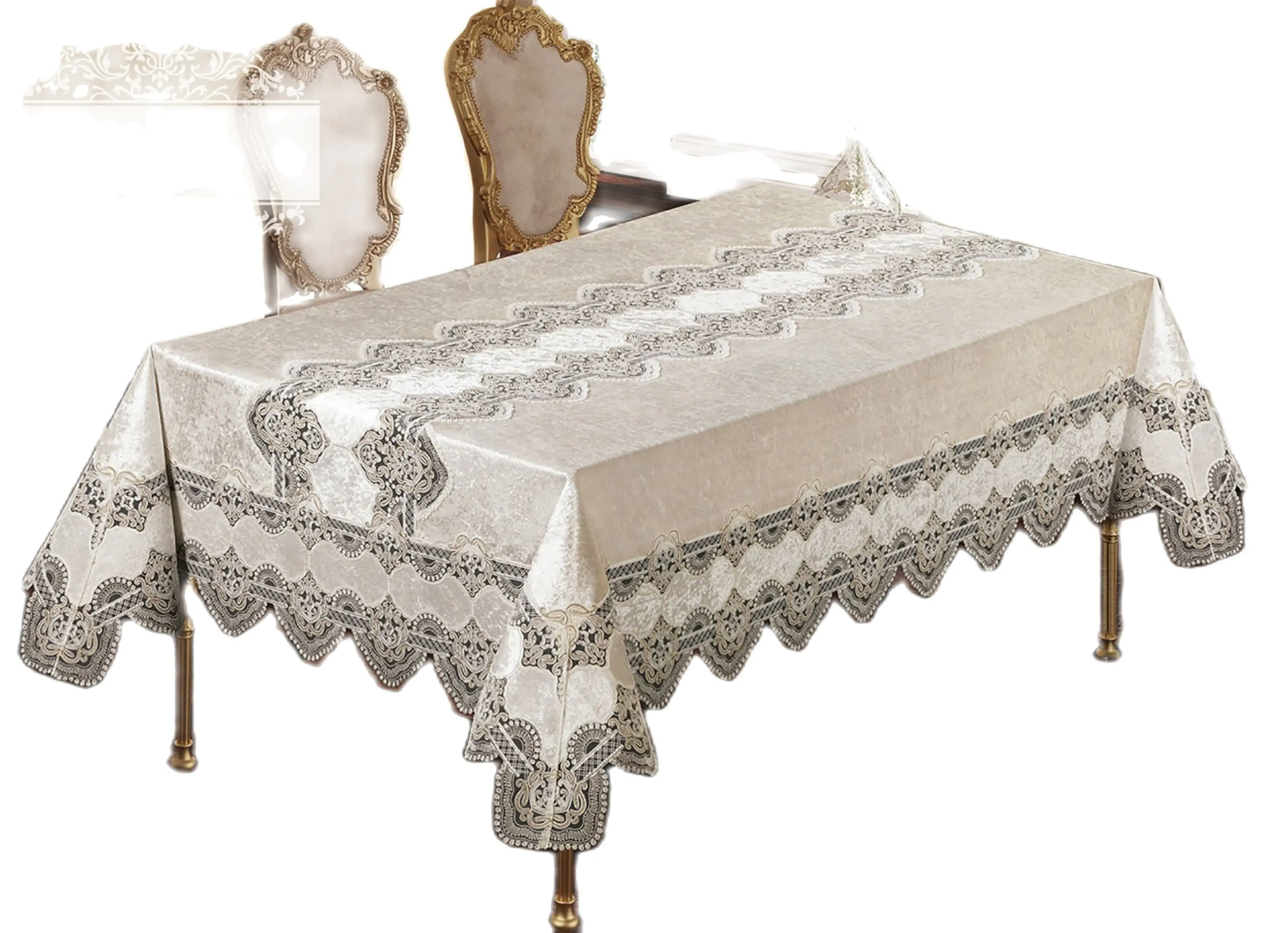 Asian Velvet Fabric French Guipure Luxury Cloth Party Special Occasion Home Decor Rectangle Dining Table Hotel Wedding Org |