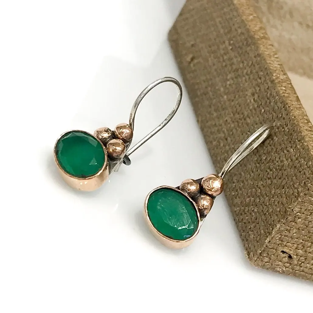 Стебель изумруд камень все руки поколения серебряные серьги|Серьги-подвески| |