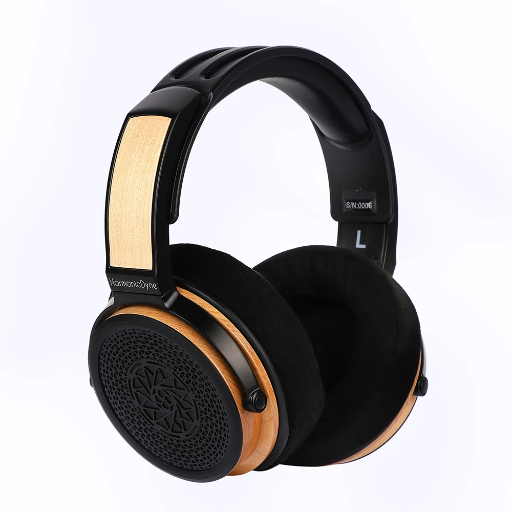 

HarmonicDyne Poseidon Custom 50mm Nickel Diaphragm Dynamic Drivers Headphones Open-Back Maple Housing High-Resolution