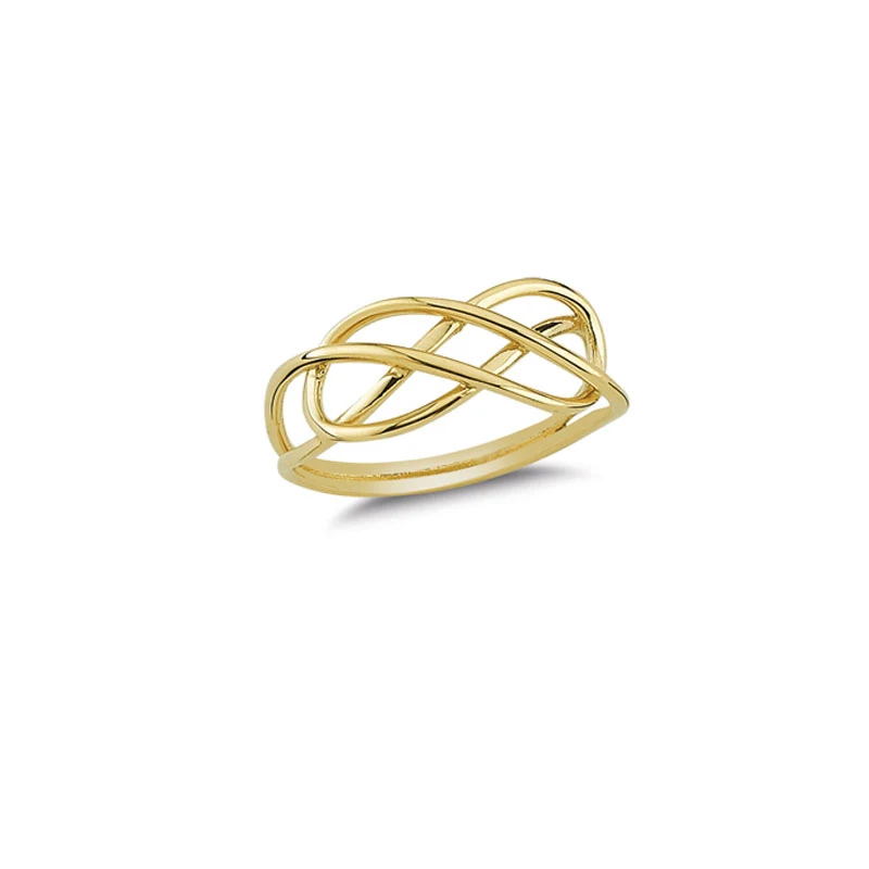 

Модное женское кольцо из твердого золота 14K с художественным дизайном