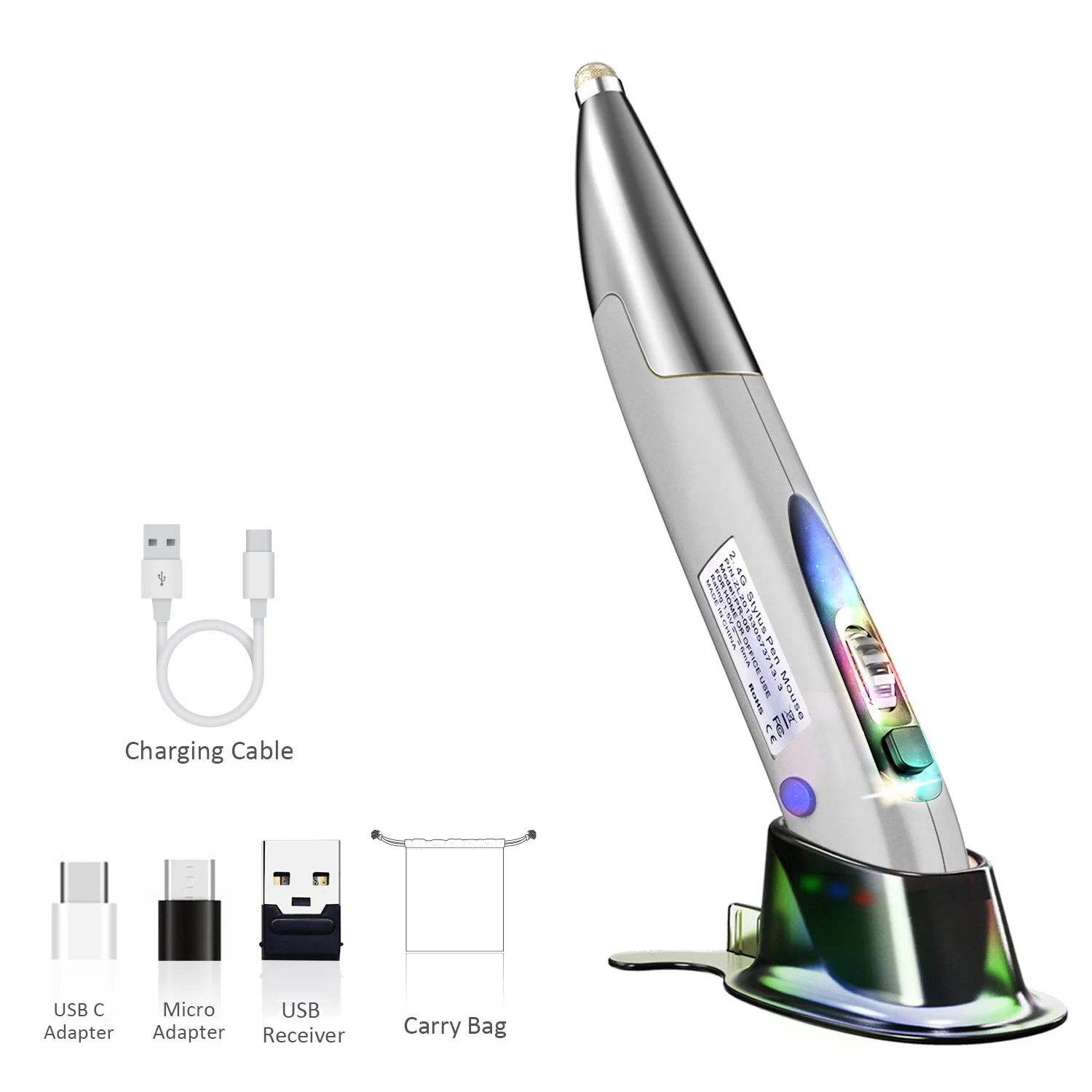 Перезаряжаемая мышь для правой и левой руки 1200 DPI 2 4 ГГц USB беспроводная с