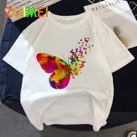 women butterfly graphic harajuk print t shirt tops 2020 summer fashion short sleeved t shirt girldrop ship