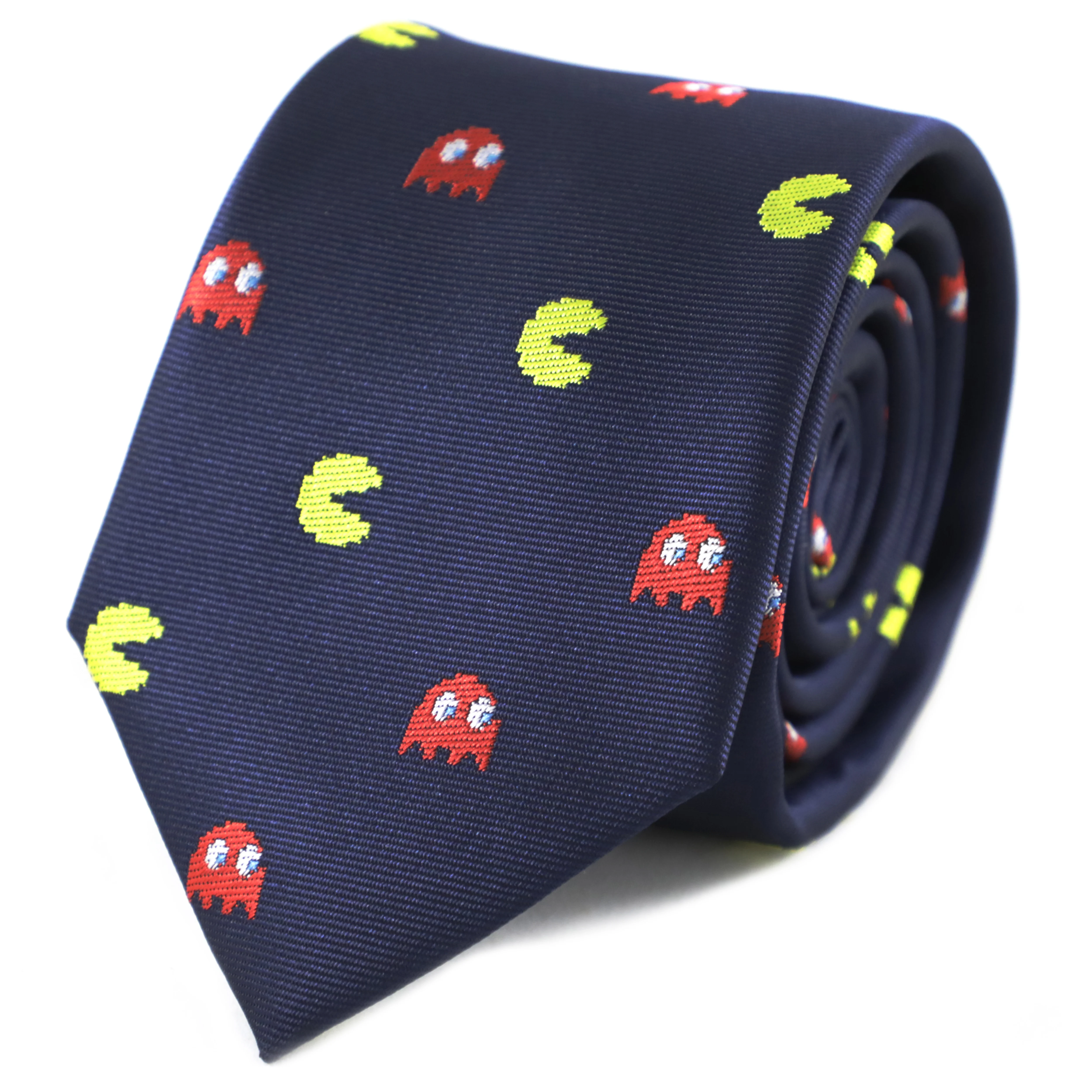 

Жаккардовый галстук из микрофибры с символами символов игры желто-Красного призрака мужской галстук Галстук на День отца дня рождения галс...