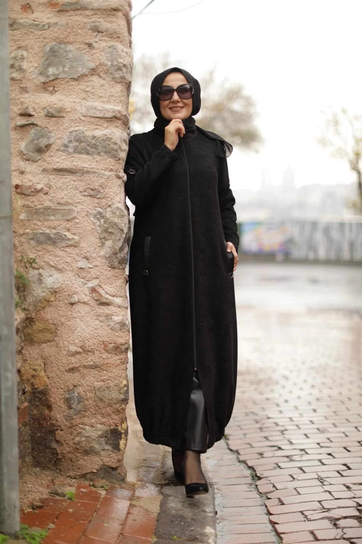 

Butik Melike Women's Cowl Collar Coat Winter New Arrival hijab abaya muslim fashion set islamic clothing prayer garment Turkey