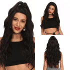 Ebingoo футуристический парик, высокотемпературное волокно, черное синтетическое кружево, передняя стандартная длинная волна для женщин