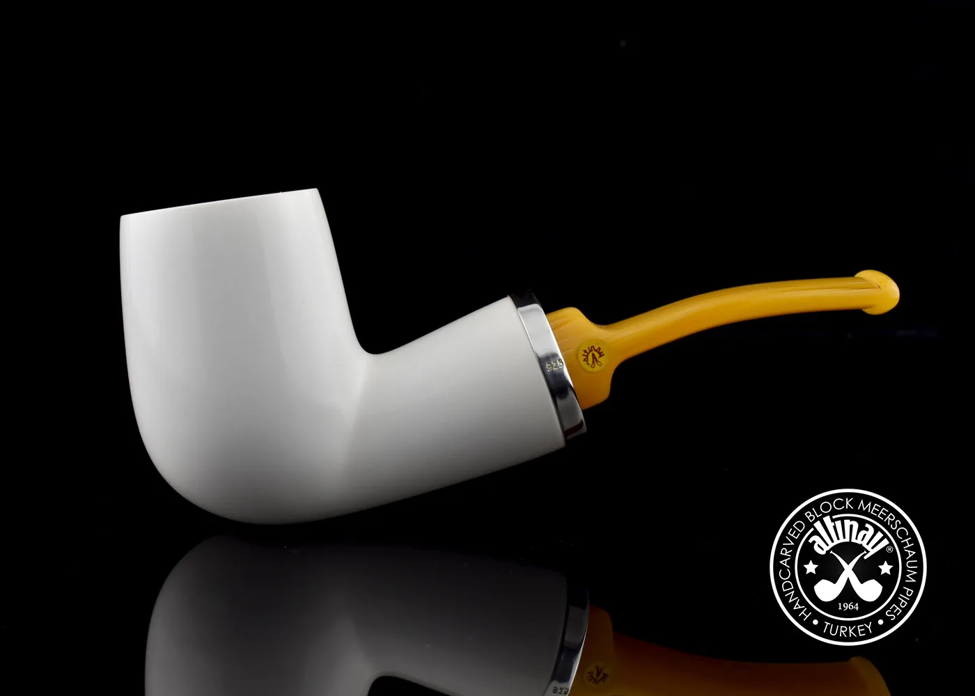 Ручная работа турецкий Meerschaum трубка сепиолит изогнутый бильярдный обратный