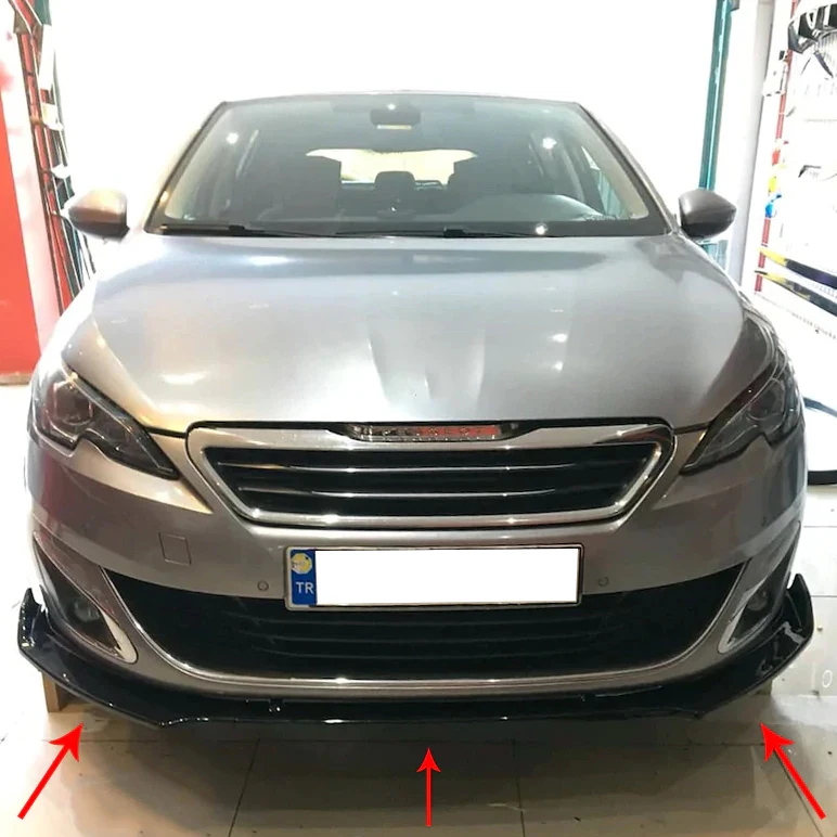 

Аксессуары для переднего бампера Peugeot 308, глянцевый черный, 3 шт.