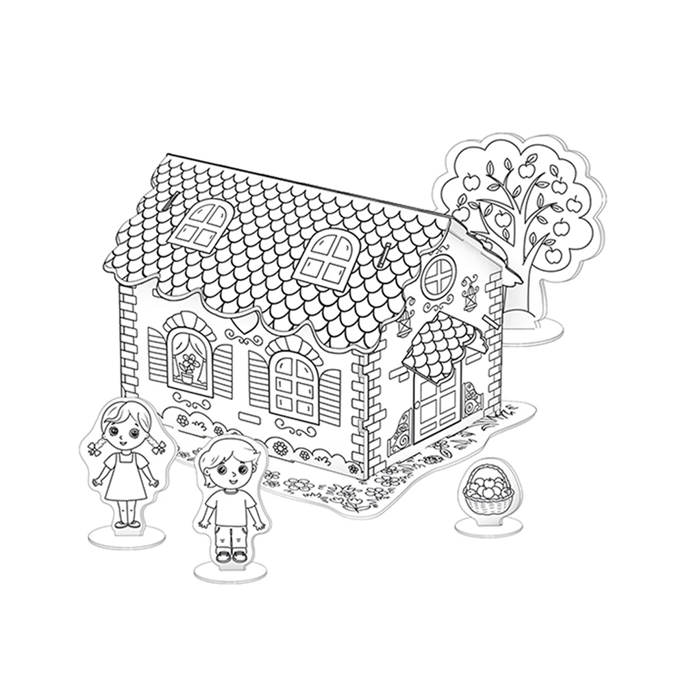 Детская 3D раскраска. Домик|Поделки своими руками| |