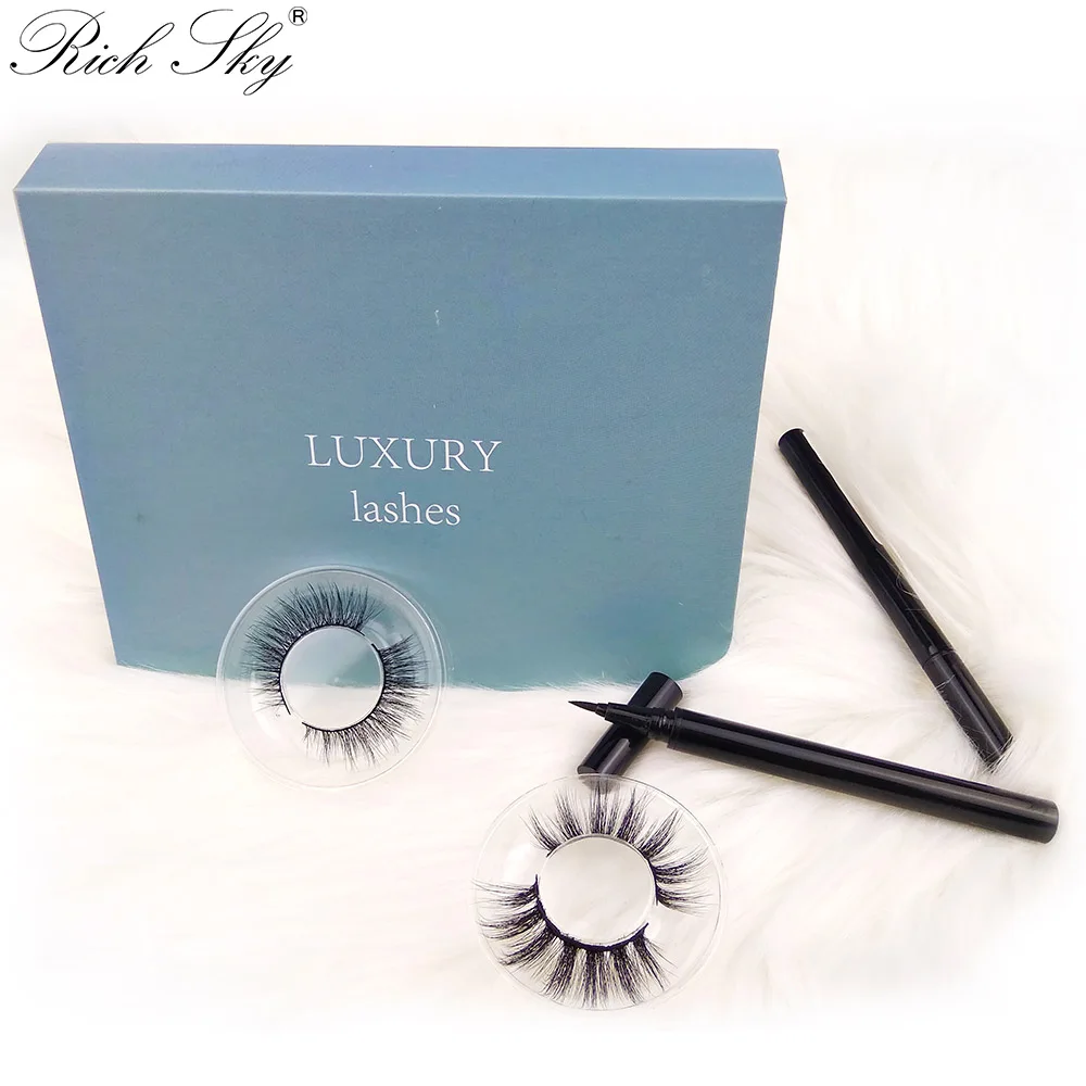 Богатое небо глаз Оптовая упаковка коробка и пользовательские квантовые ресницы